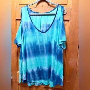 LARACE Teal and Blue Top